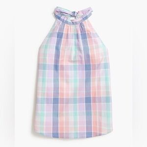 J. Crew plaid bow back halter top sz xs